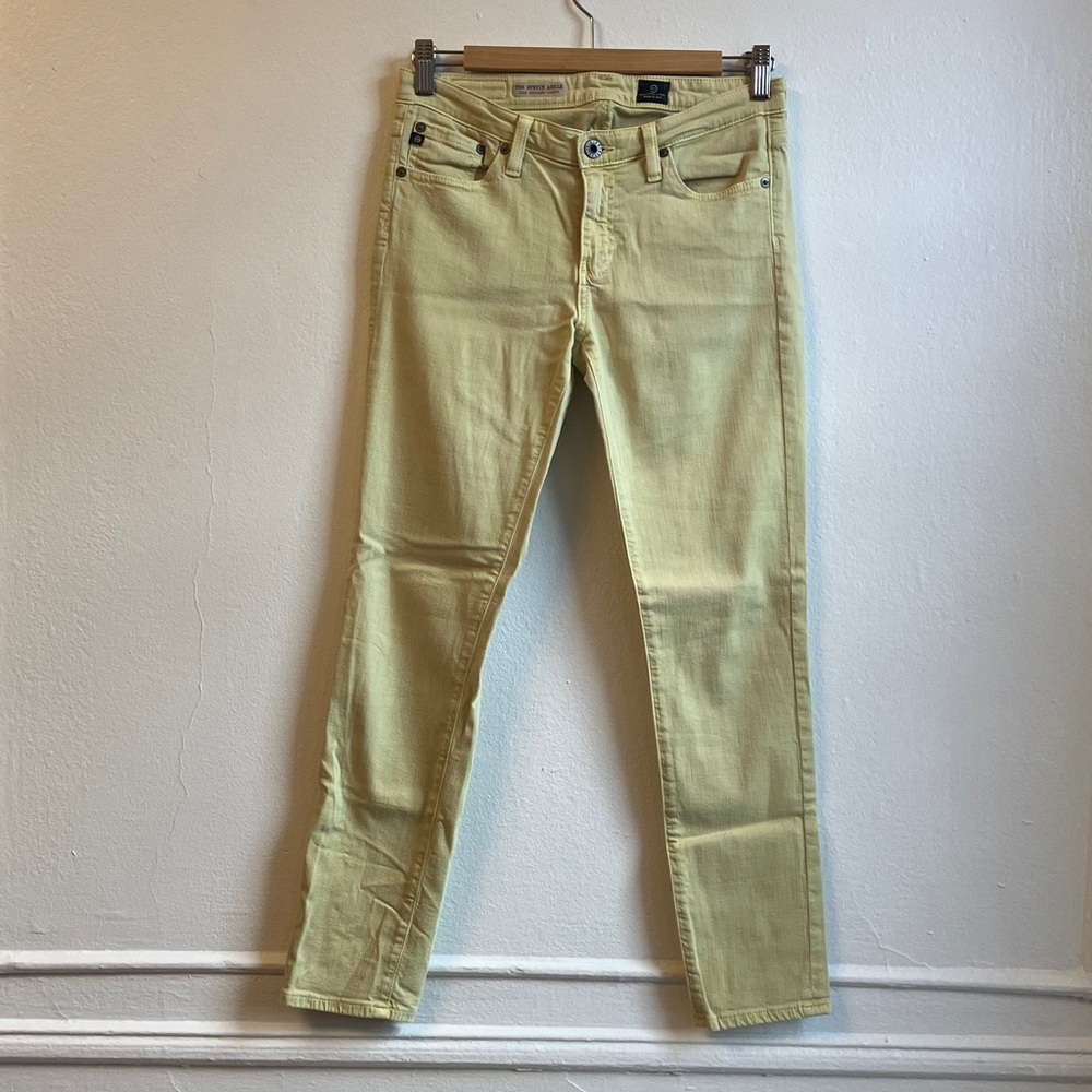AG Chartreuse Yellow Skinny Jeans